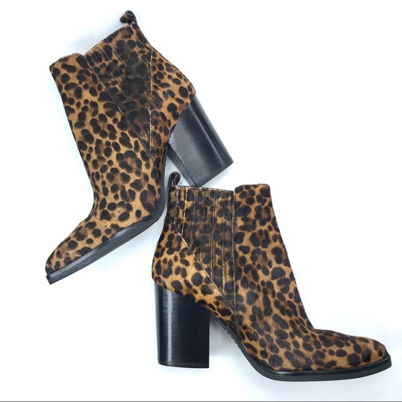 NWOT Marc Fisher Alva Leopard Genuine Leather Bootie - Picture 12 of 14